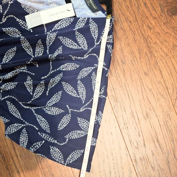 LANE BRYANT Kimono Sleeve NEW Jersey Jumpsuit Navy Size 14/16/XL Leaves - Picture 7 of 10